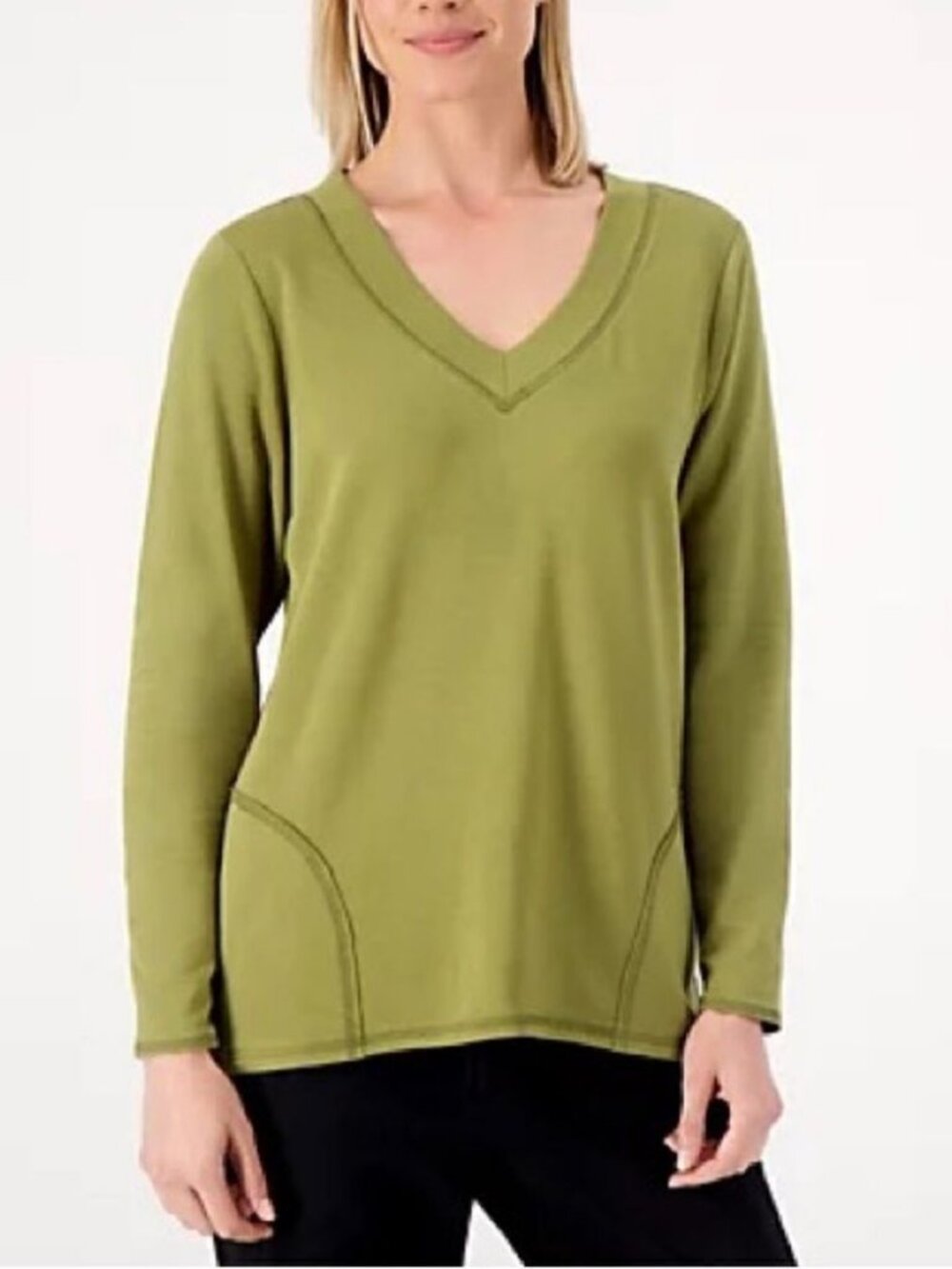 zuda Z-Knit V-Neck Pocket Pullover